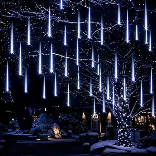 Aukora Christmas Lights Outdoor,UL Certified White Meteor Shower Lights