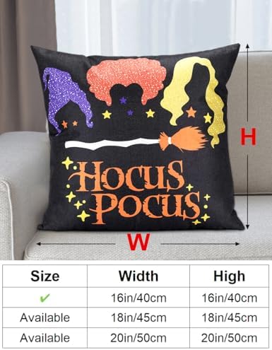 multiwins Halloween Pillow Covers 16x16 4Pcs Double-Sided with 8 Patterns