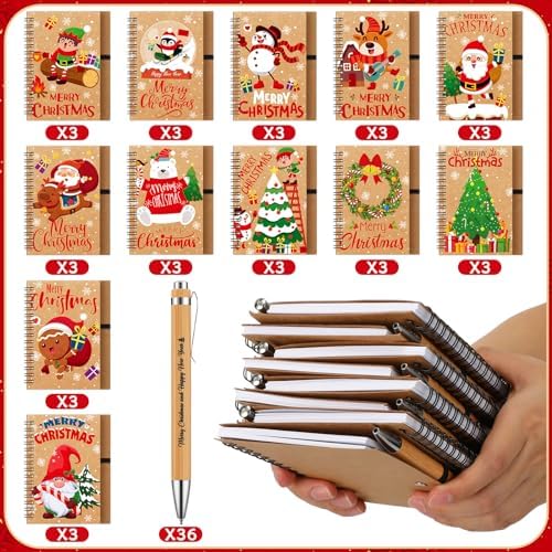 Gueevin 72 Pcs/36 Set Inspirational Notebook Pen Gifts Bulk, Cute