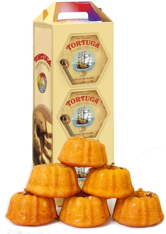 Tortuga Caribbean Rum Cake Gift Set – 6 Pack of Classic Golden Original 4 oz – Authentic Dessert Snack Cakes Bakery Fresh, Moist & Flavored with Premium Aged Rum - Mini Cakes for Delivery