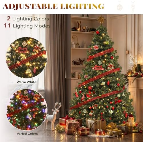 YITAHOME Prelit Green Christmas Tree 6ft with Remote