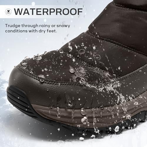 Coostar Snow Boots for Men Waterproof Winter Boots with Arch Support Lightweight Outdoor Casual Boot