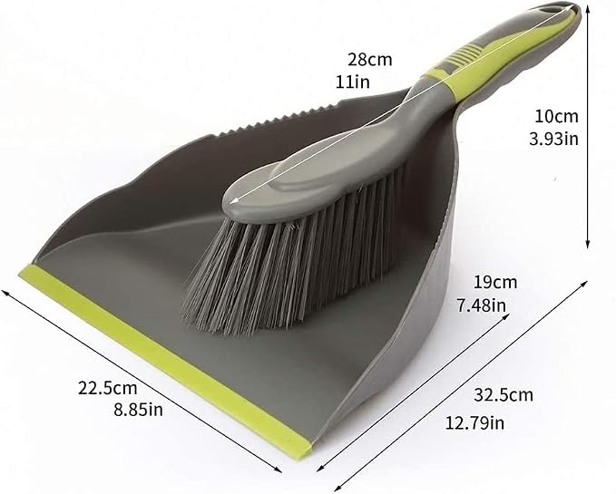 Dust Pan Broom Dustpan Brush - Dust Pans with Brush, Hand Broom and Dustpan Set, Handheld Broom and Dustpan Set, Used to Clean Floors, Tables, Animal Cages, PET Fiber Bristles (3pcs)