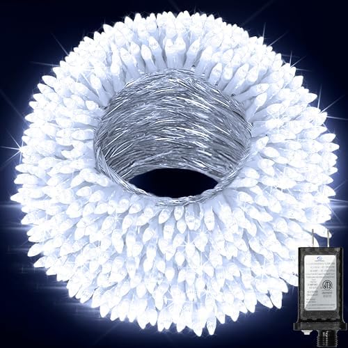 470ft Outdoor Christmas Lights, 1500 LED Super Long String Lights 12 Modes & Timer Memory, Dimmable Outsite Waterproof Light Strings for Xmas Tree Garden Wedding Party Holiday Decorations Cool White