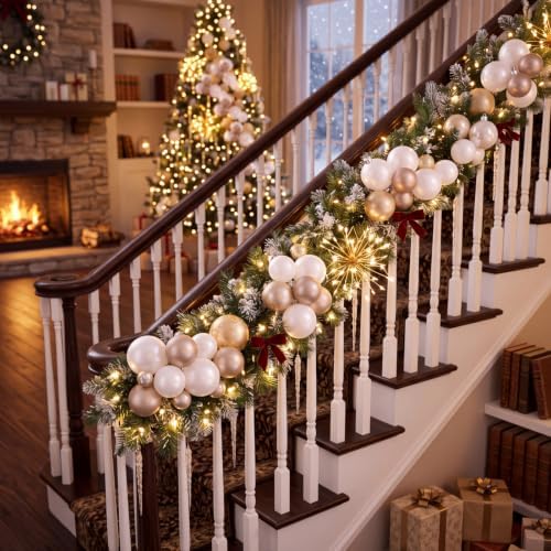 Roowest 4 Sets Large Gold White Christmas Ball Clusters Ornaments Decor
