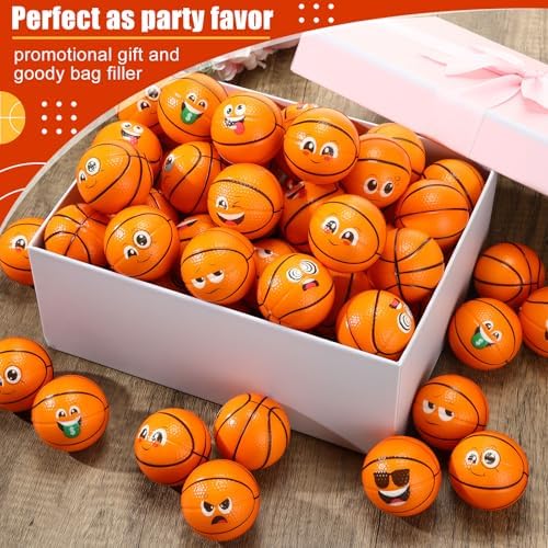 Libima 120 Pcs Mini Face Basketball Ball Fidget Toy Bulk, 2 Inch