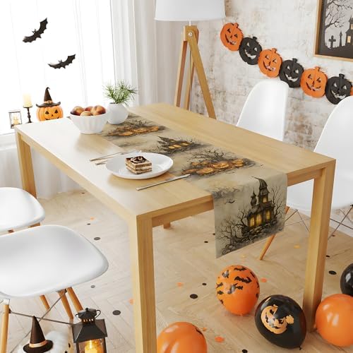 Halloween Party Decorations - Pumpkin Castle Table Runner