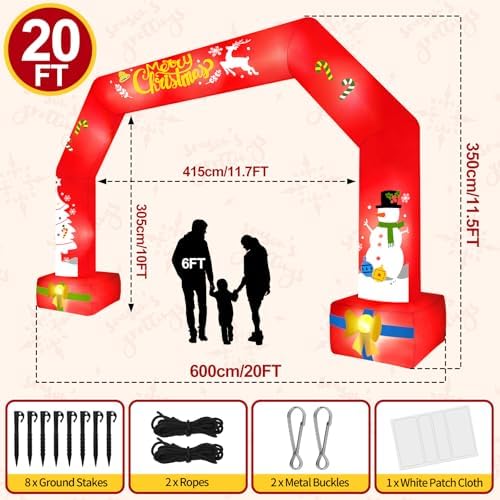 Kalolary 20FT Long Christmas Inflatable Archway