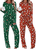Ekouaer 2 Pack Womens Pajama Sets Long Sleeve Long Pants Pjs Loungewear