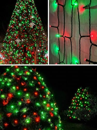 Solar Christmas Lights Outdoor 4 Pack 152FT 400 LED String Lights Red Green