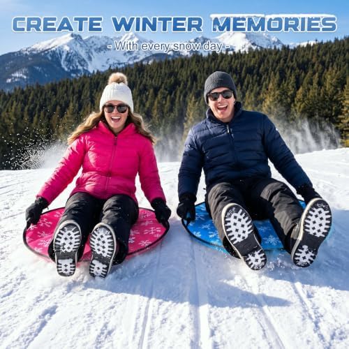 26" Foldable Snow Sleds with Handles for Adult
