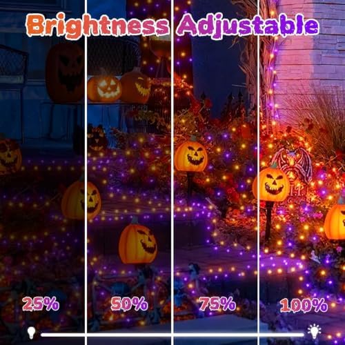 VTECHOLOG 300 LED Purple and Orange Christmas Tree Lights Halloween Light