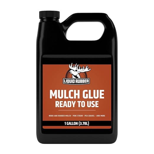 Liquid Rubber Pre-Mixed Mulch Glue for Landscaping, Gardens, 1 Gallon | Ready to Use - Bonds Pine Straw, Cypress, Pea Gravel, Stone, Bark Nuggets & Rubber Mulch - Locks in Place, Prevents Erosion