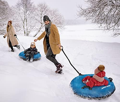Slippery Racer Heavy Duty Commercial Grade Inflatable Snow Tube with Cover and Rope, PVC Bottom, 44"-Blue
