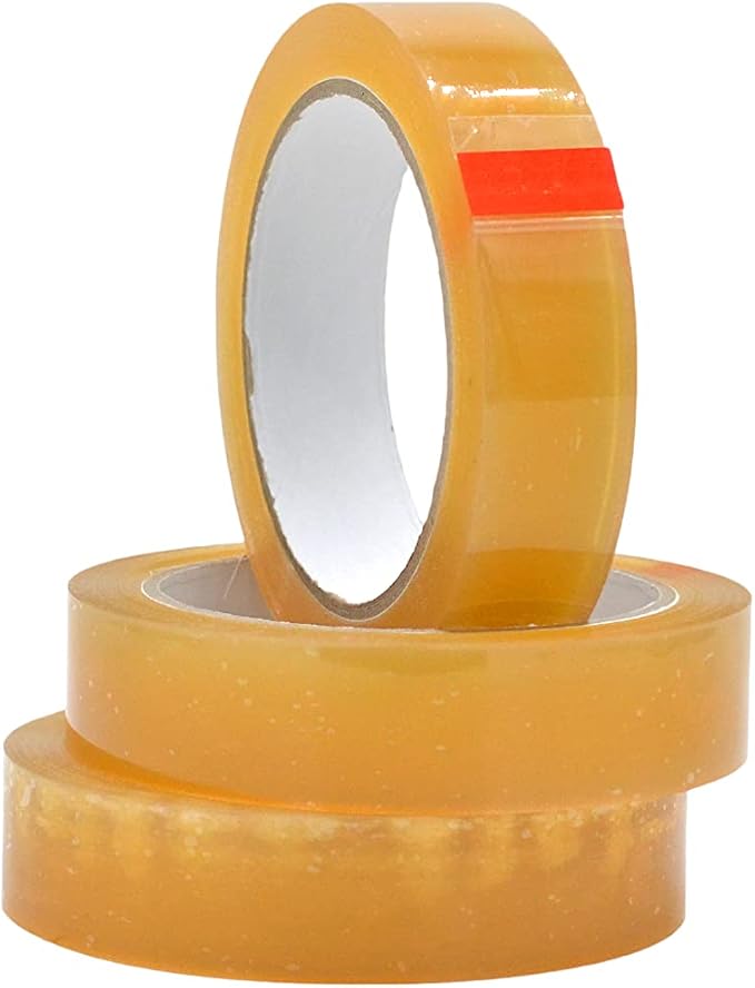 WOD BCST Biodegradable Packaging Tape, Clear, 1 inch x 72 yds (Pack of 3) Cellophane Stationery Eco Friendly Tape for Carton Sealing, Moving, Shipping, & Office