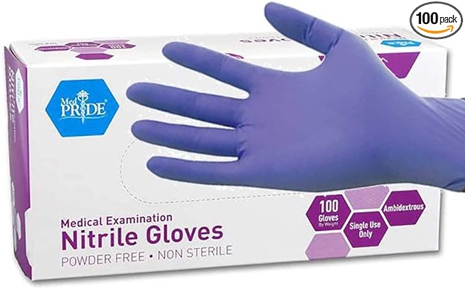 MedPride Powder-Free Nitrile Exam Gloves, X-Large (Pack of 100)