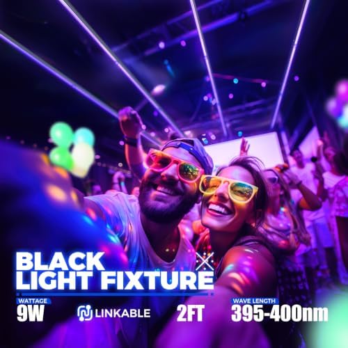 Barrina UV LED Blacklight Bar, 9W 2FT, T5 Bulb for Glow Party, Halloween