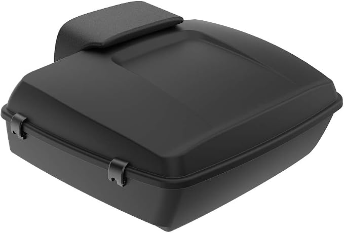 Advanblack Road Glide Tour Trunk Pack Denim Black Chopped Tour Trunk Pack Backrest Pad for '97-'25 Harley Touring Road King Street Glide Electra Glide CVO models