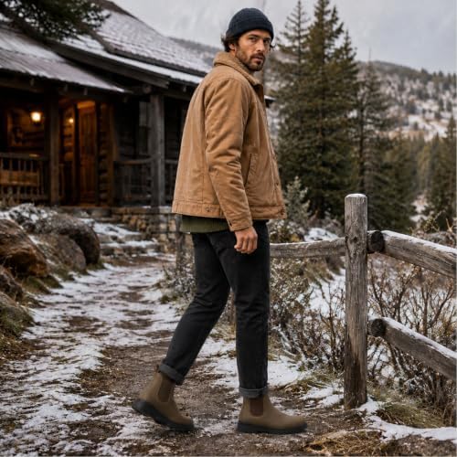 Cestfini Chelsea Boots Men Slip-On Western Hiking Boots