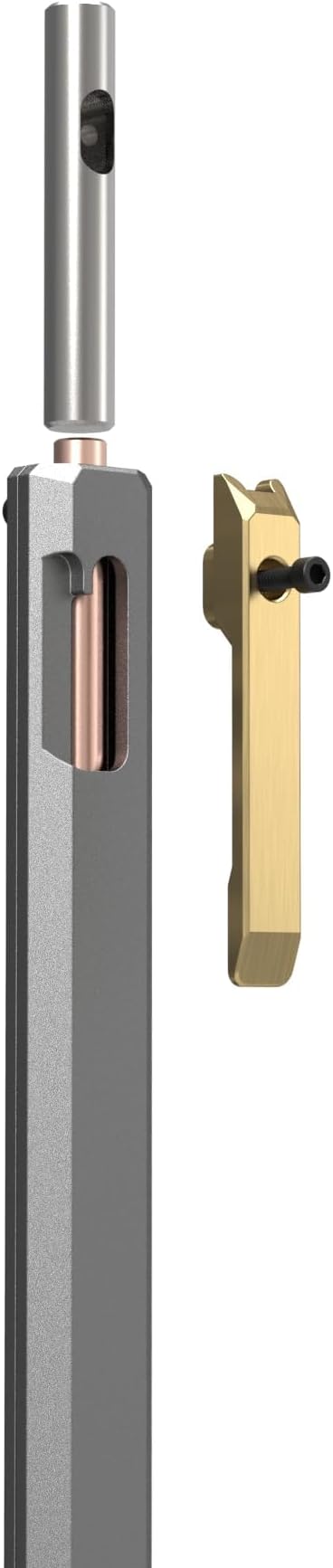 PROOF Bolt-Action Ballpoint Pen, Machined Aircraft Grade Aluminum, 0.7mm Medium Point, Black Ink, Heavy Duty