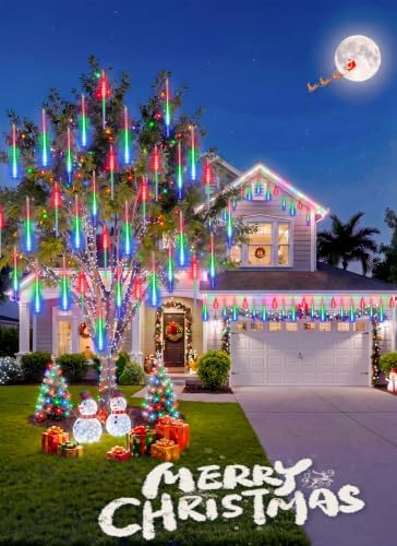 Meteor Shower Lights Outdoor, 16Inch 20 Tube 720 LED Icicle Christmas Light