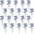 Fangoo 20 Pack 7 Inch Artificial Blue Berry Stems Christmas Blue Berries Picks Holly Berry Branches for Christmas Tree Ornaments DIY Crafts Wedding Holiday Season Winter Home Decor
