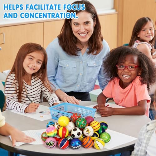 Yunsailing 108 Pcs Mini Sensory Fidget Ball 2.4" Relief Toys, Cute