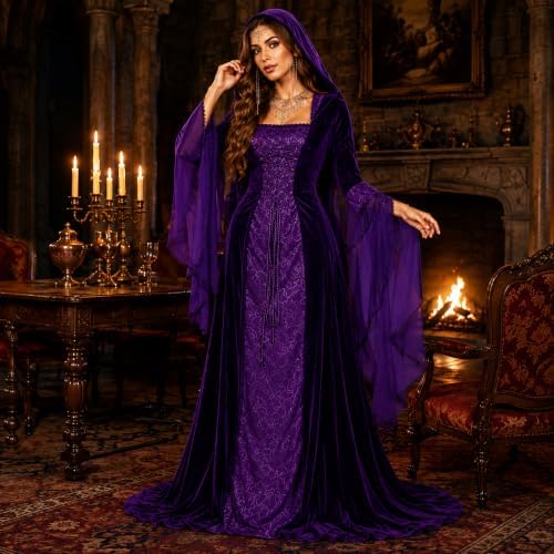 Women Deluxe Witch Dress Renaissance Vampire Halloween Costume