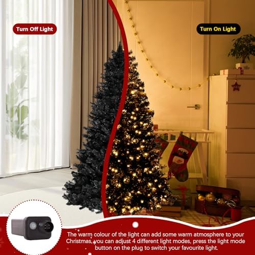 4ft Black Prelit Artificial Christmas Tree,Arbol de Navidad Fake Xmas Tree