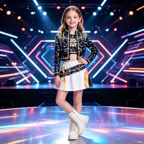 Kids Pop Star Hunter Costume Girls Halloween Costumes with Accessories Set