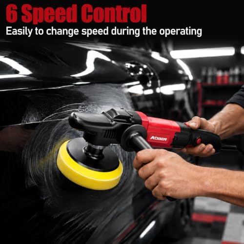 AOBEN Car Buffer Polisher,Rotary Polisher,1600W Car Polisher Waxer with 6 Variable Speed,with Foam/Wool Pads & Sandpaper for Polishing, Waxing, Scratch Removal