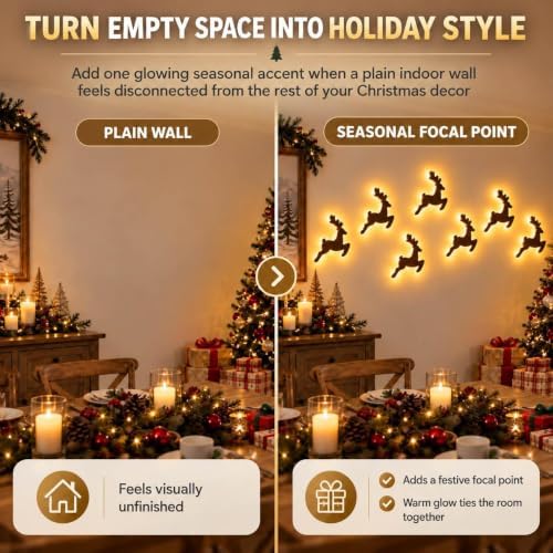 LED Reindeer Wall Decorations Festive Christmas Lighting for Indoor Display
