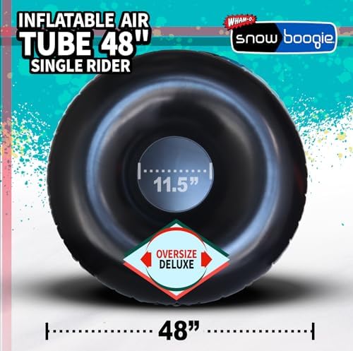 Wham-O Snowboogie Air Tube 48" | Single or Double Rider Snow Sleds | Inflatable Sled with Soft Handles | Slick Bottom | Snow Sledding for Adults & Children | Holidays & Winter (48, Snow)
