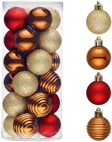 Valery Madelyn Small Christmas Tree Decorations Ball Ornaments 24ct 1.57"
