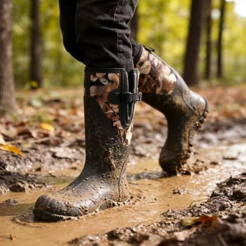 Men's Waterproof Rubber Mud Boots, 6mm Neoprene