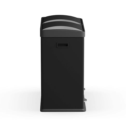 Step N' Sort The 60 Liter 2 Compartment Trash and Recycling Bin, Black (900602B)