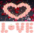 50-Pack Pink Heart Tea Wax (4-Hour Burn) - Rose-Scented Candles for Valentine's Day, Anniversaries, Weeding,Pool Parties & Romantic Decor & Special Occasions.