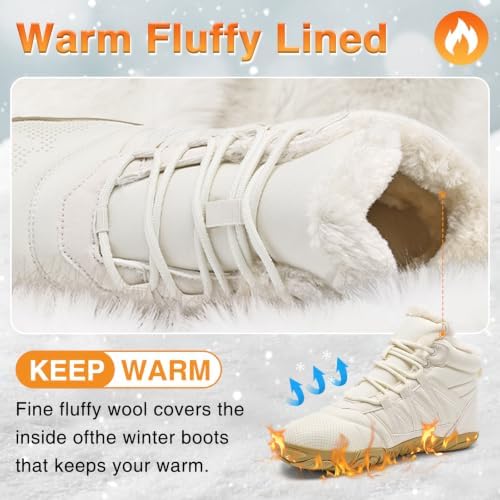 Womens Mens Barefoot Boots Shoes Minimalist Winter Snow Boots Warm Ankle Booties Zero Drop Sole Wide Toe Box Slip on Sneakers