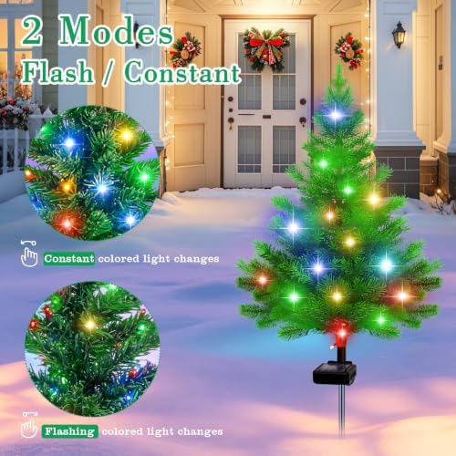 NBQQ Solar Christmas Tree Lights 4 Pack Multiple Christmas Decor