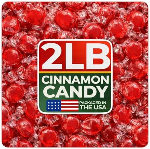 Cambie Cinnamon Candy - 2 lbs of Individually Wrapped Cinnamon Hard Candy