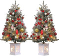 GarveeHome 3 ft Prelit Christmas Tree with 78 Warm Lights & Red Berry