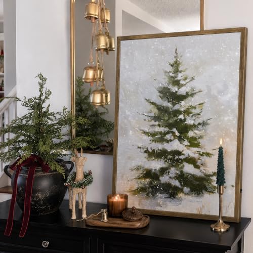 Christmas Decorations-18“ x 24" Lighted Framed Snowy Tree Canvas Wall Decor