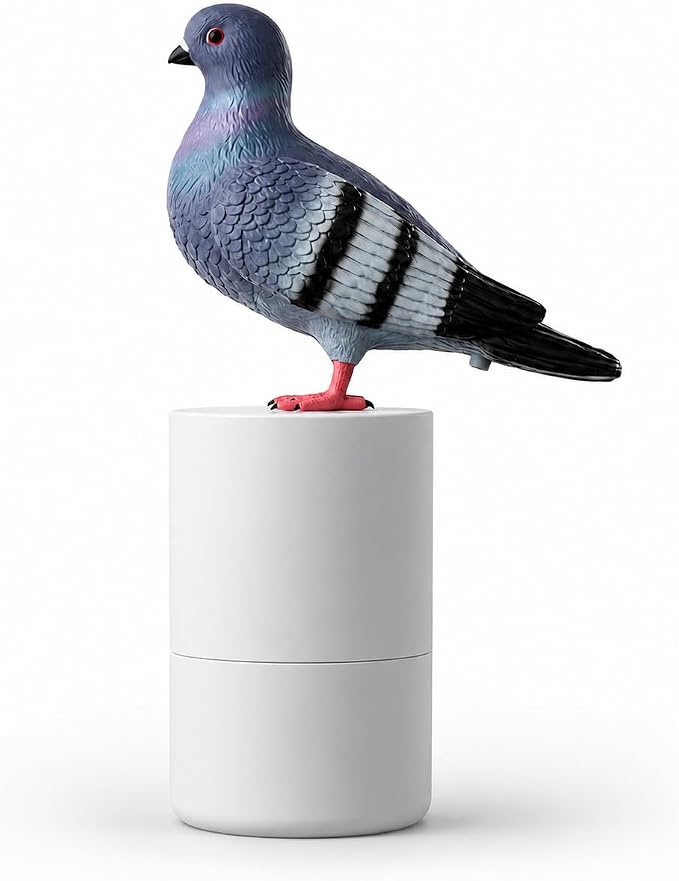 Touchless Foam Soap Dispenser, Gray Peace Dove Design, 300 mL | Touchless infrared foam dispensing with a refillable 300 mL tank