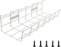Under Desk Cable Management- 1 Pack Cord Organizer. Metal Wire Cable Management Tray for Office, Studio and Home. Super Sturdy Under Table Cable Management - White Cable Organizer