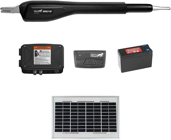 Mighty Mule MM571W Solar Package - Heavy Duty Single Smart Gate Opener (5 Watt Solar Panel)