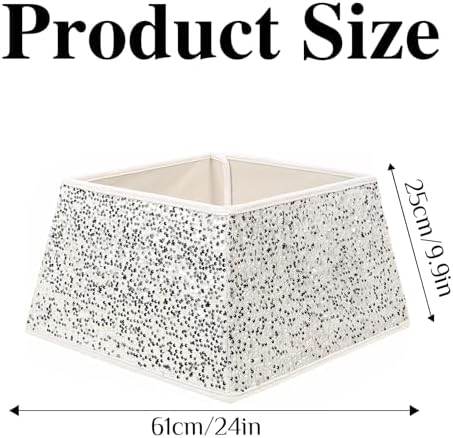XmasExp Christmas Tree Collar, 24 inch Sequin Tree Skirt Stand Base Cover for Home Decor, Medium Size 4 Piece, White