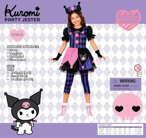 California Costumes Kuromi Party Jester, Girl's Costume