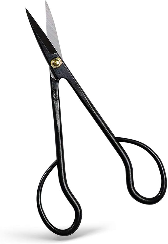 Wazakura Satsuki Bonsai Scissors, Made in Japan 7 inch (180 mm), Japanese Bonsai Garden Tools, Hasami Pruning Shears - Satsuki Style, Black
