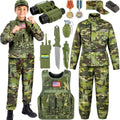 Metemot Kids Army Costume for Boys, Soldier Boys Halloween Costume Age 3-12