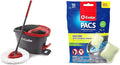 O-Cedar EasyWring Microfiber Spin Mop, Bucket Floor Cleaning System, Red, Gray + O-Cedar PACS Hard Floor Cleaner, Crisp Citrus Scent